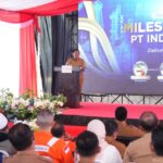 Bupati PPU Mudyat Noor saat memberikan sambutan pada peresmian gas perdana lapangan Karamba WK Wain yang dioperasikan oleh K3S Indosino Oil and Gas atau ISOG (Milestone Project PT. Indosino Oil & Gas).